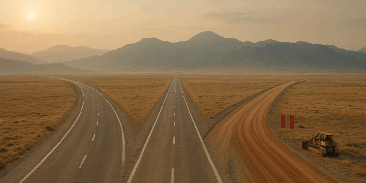 Three roads in Central Asia.
